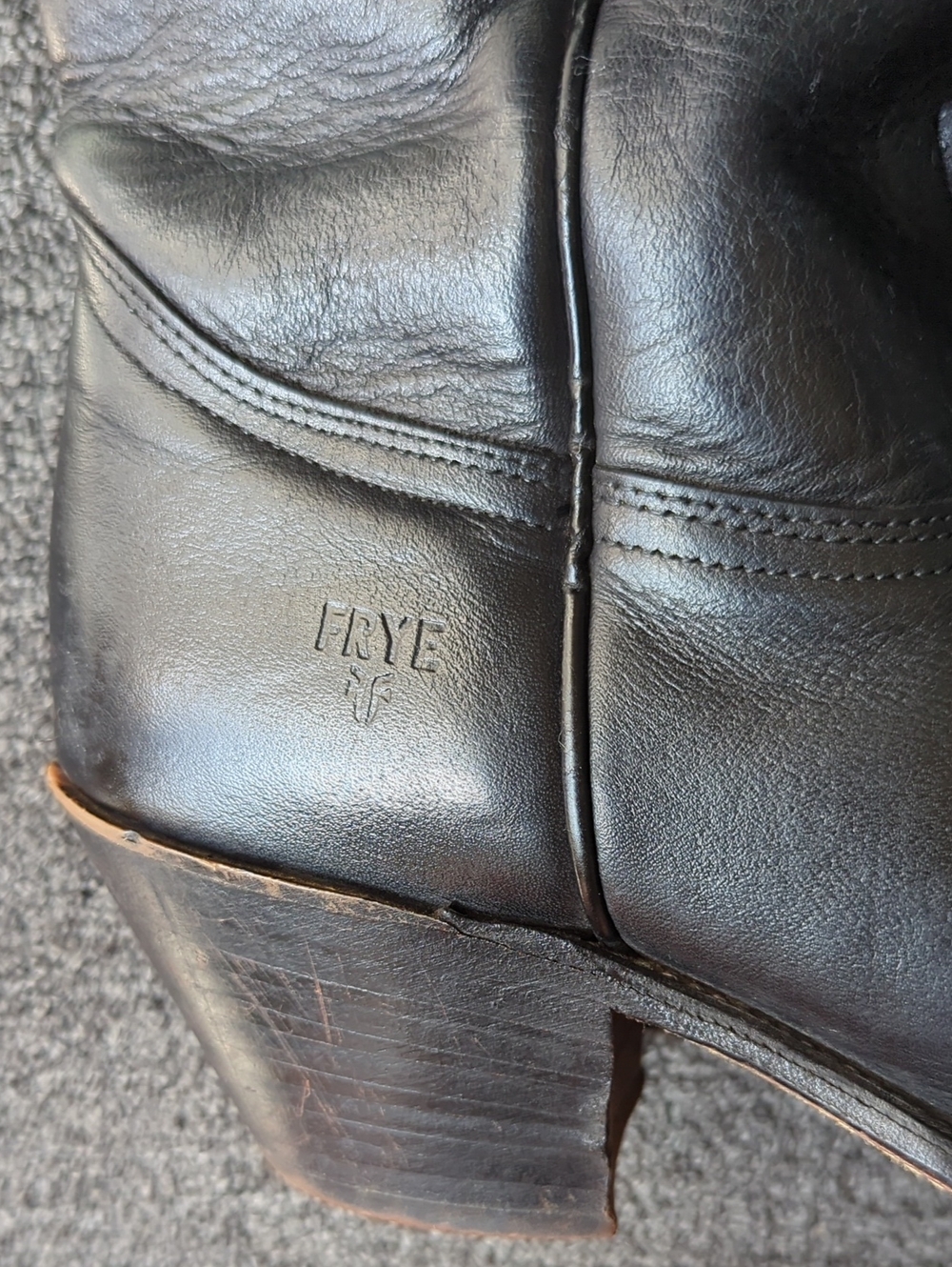 Frye Black Leather Cowboy Boots with Natural Leather Lining - Picture 2 of 11